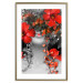 Wall Poster Japanese Dreams - red flowers on an abstract background of a woman 127396 additionalThumb 14