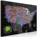 Canvas Multicoloured map of North America - on black background 127896 additionalThumb 2