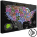 Canvas Multicoloured map of North America - on black background 127896 additionalThumb 6