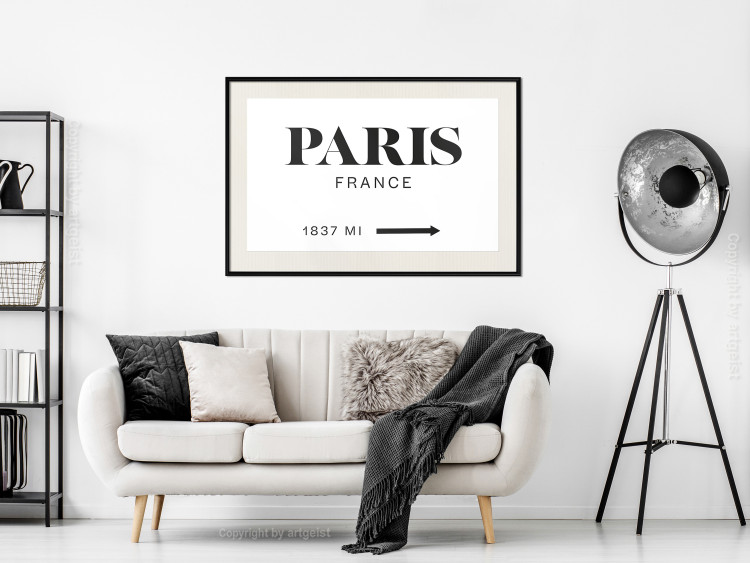 Wall Poster Parisian Chic - black Paris and France text in English on white background 129596 additionalImage 24