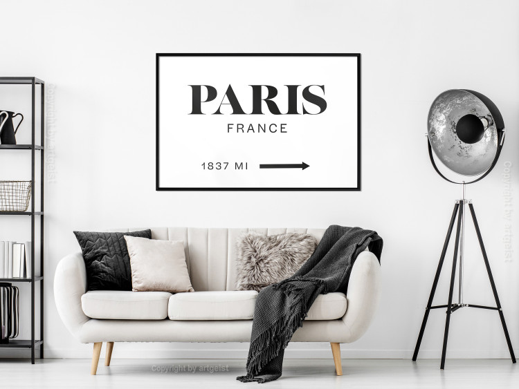 Wall Poster Parisian Chic - black Paris and France text in English on white background 129596 additionalImage 6
