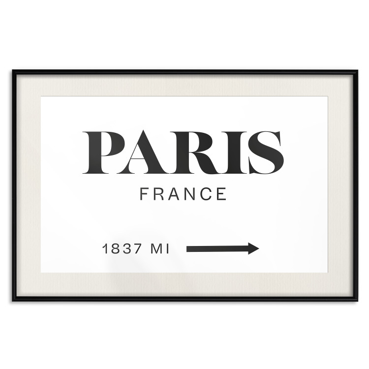 Wall Poster Parisian Chic - black Paris and France text in English on white background 129596 additionalImage 19