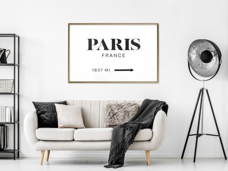 Wall Poster Parisian Chic - black Paris and France text in English on white background 129596 additionalImage 15