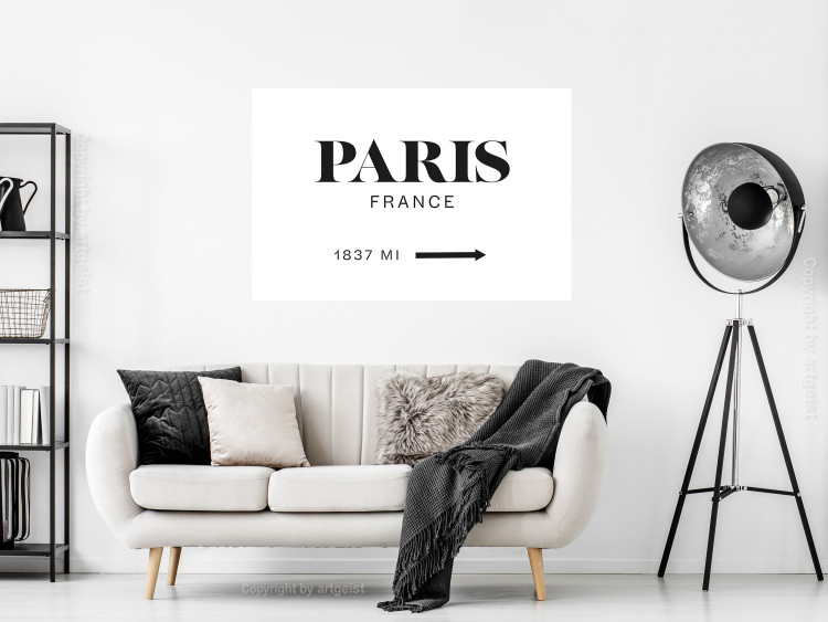 Wall Poster Parisian Chic - black Paris and France text in English on white background 129596 additionalImage 3