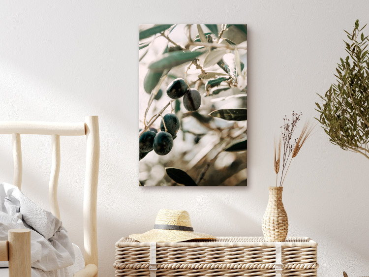 Canvas Olive Grove (1-piece) Vertical - nature of trees with black fruits 129696 additionalImage 3