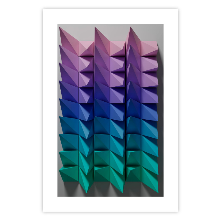 Poster Vertical Movement - abstract and colorful 3D geometric figures 130696 additionalImage 19