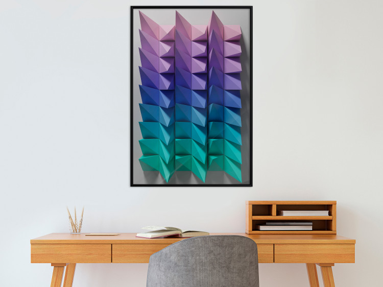 Poster Vertical Movement - abstract and colorful 3D geometric figures 130696 additionalImage 10