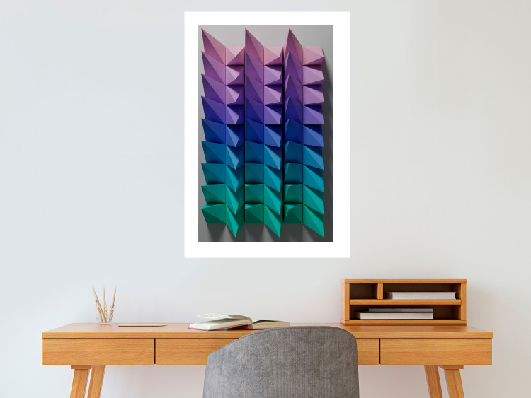 Poster Vertical Movement - abstract and colorful 3D geometric figures 130696 additionalImage 11