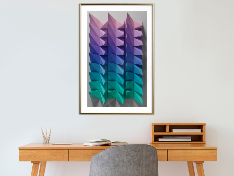 Poster Vertical Movement - abstract and colorful 3D geometric figures 130696 additionalImage 13