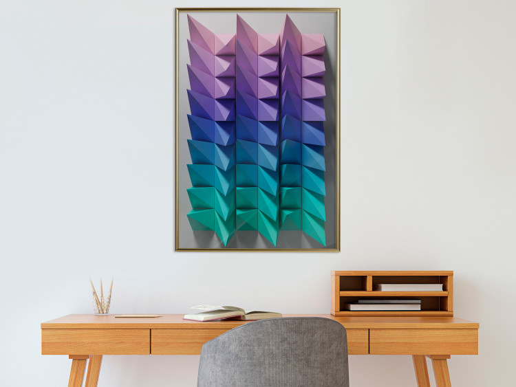 Poster Vertical Movement - abstract and colorful 3D geometric figures 130696 additionalImage 9