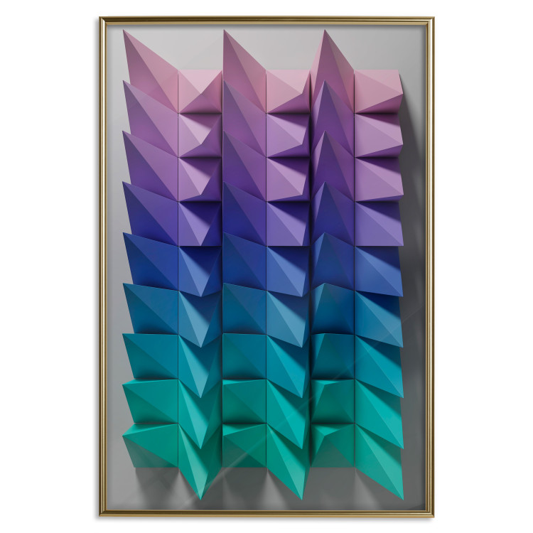 Poster Vertical Movement - abstract and colorful 3D geometric figures 130696 additionalImage 17