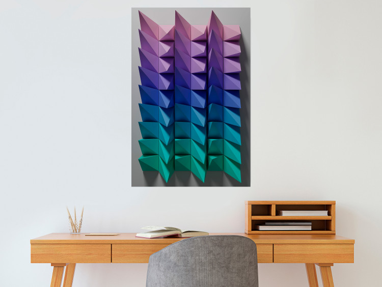Poster Vertical Movement - abstract and colorful 3D geometric figures 130696 additionalImage 12