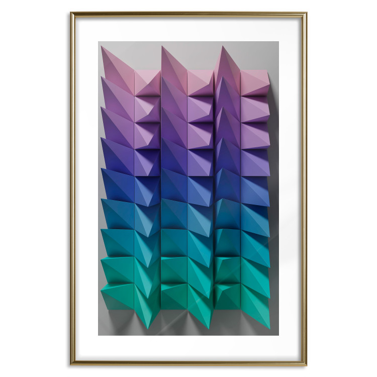 Poster Vertical Movement - abstract and colorful 3D geometric figures 130696 additionalImage 14