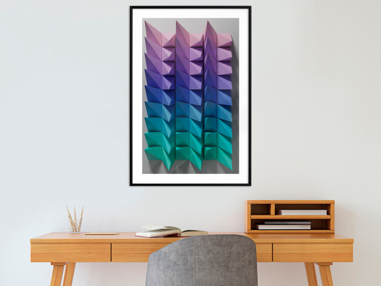 Poster Vertical Movement - abstract and colorful 3D geometric figures 130696 additionalImage 18