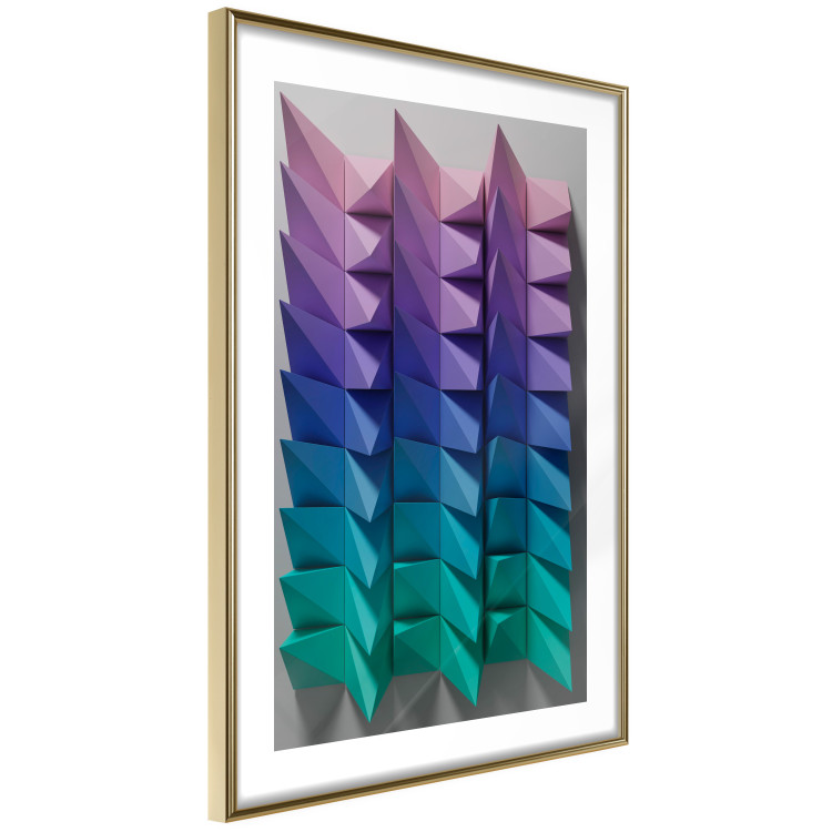 Poster Vertical Movement - abstract and colorful 3D geometric figures 130696 additionalImage 5