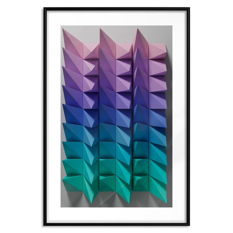 Poster Vertical Movement - abstract and colorful 3D geometric figures 130696 additionalImage 15