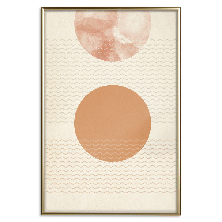 Wall Poster Sun Eclipse - orange circles and stripes in an abstract motif 131796 additionalImage 21