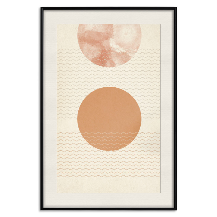 Wall Poster Sun Eclipse - orange circles and stripes in an abstract motif 131796 additionalImage 19