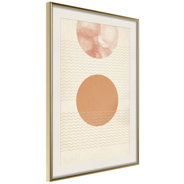 Wall Poster Sun Eclipse - orange circles and stripes in an abstract motif 131796 additionalImage 3
