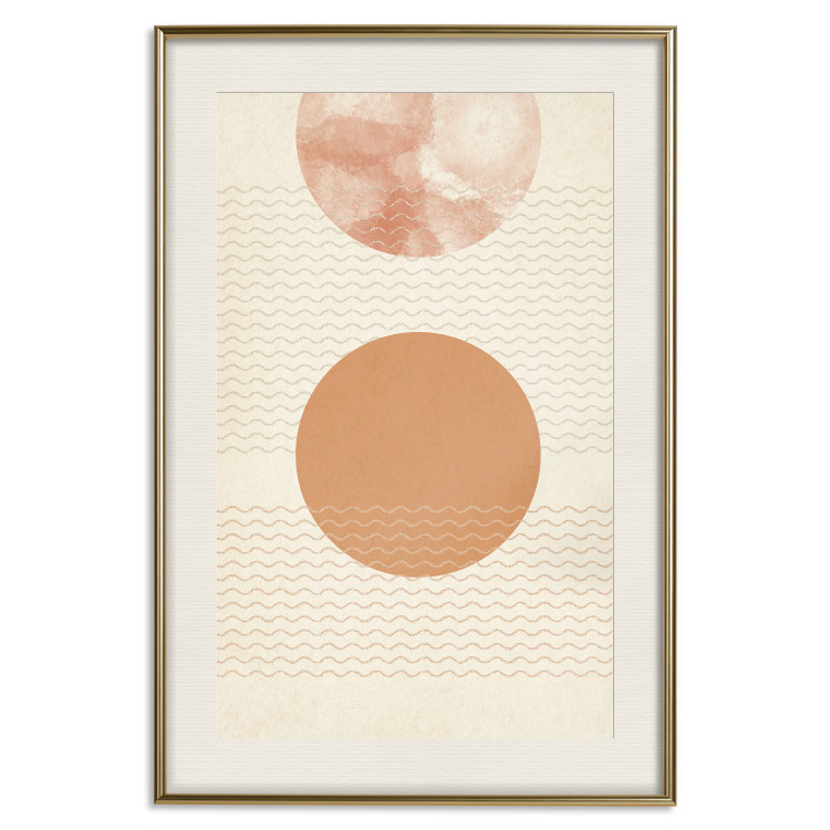 Wall Poster Sun Eclipse - orange circles and stripes in an abstract motif 131796 additionalImage 20
