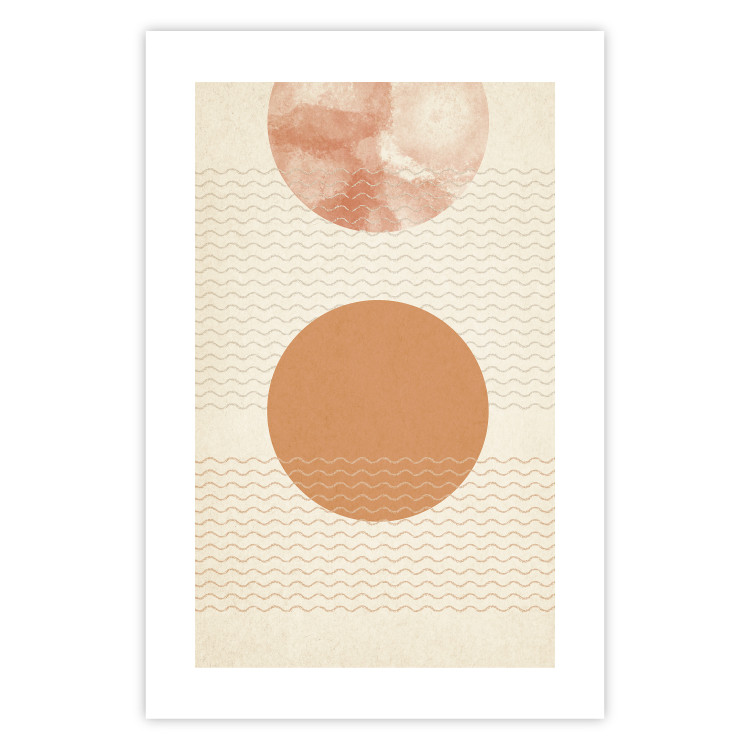 Wall Poster Sun Eclipse - orange circles and stripes in an abstract motif 131796 additionalImage 19