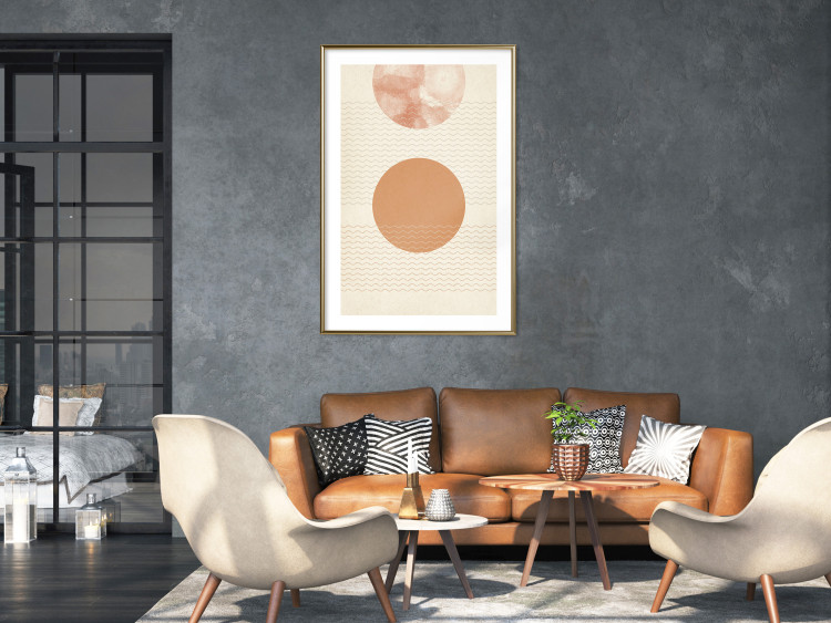 Wall Poster Sun Eclipse - orange circles and stripes in an abstract motif 131796 additionalImage 15