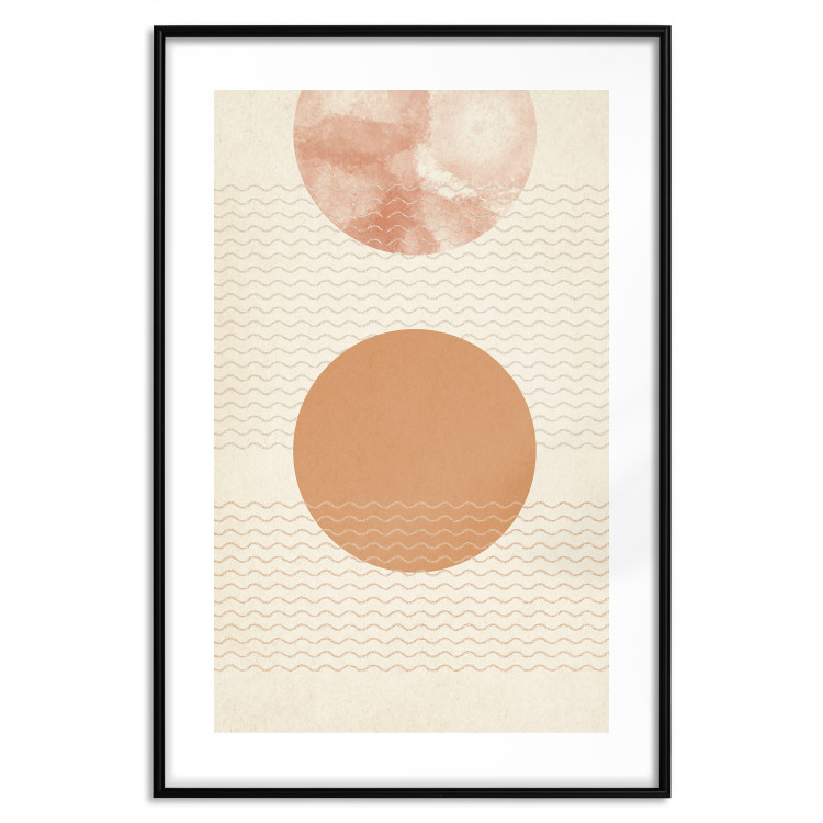 Wall Poster Sun Eclipse - orange circles and stripes in an abstract motif 131796 additionalImage 17