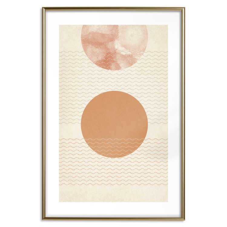 Wall Poster Sun Eclipse - orange circles and stripes in an abstract motif 131796 additionalImage 14