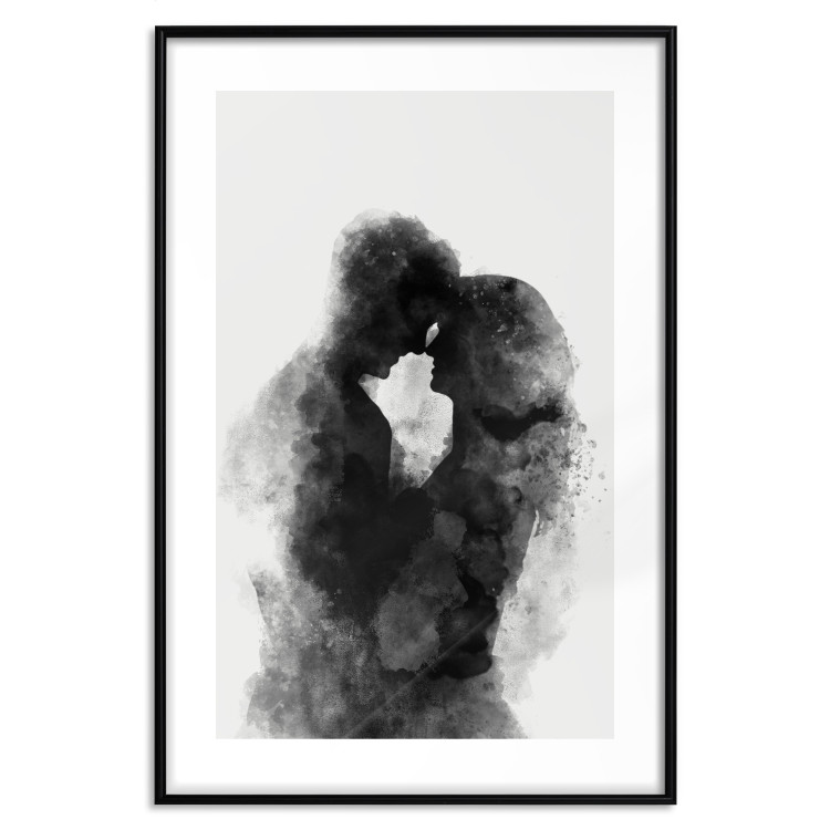 Poster Memory of a Kiss - black enamored couple in a watercolor motif 131996 additionalImage 15