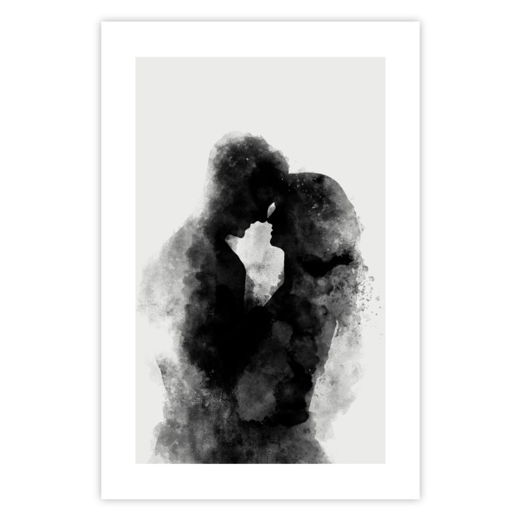 Poster Memory of a Kiss - black enamored couple in a watercolor motif 131996 additionalImage 19