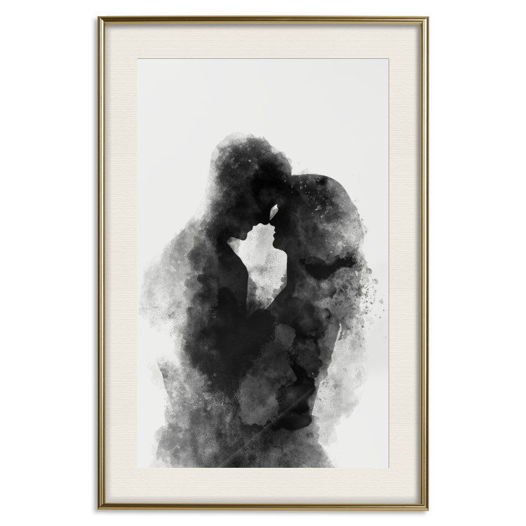 Poster Memory of a Kiss - black enamored couple in a watercolor motif 131996 additionalImage 20