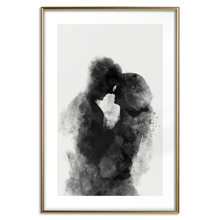 Poster Memory of a Kiss - black enamored couple in a watercolor motif 131996 additionalImage 14