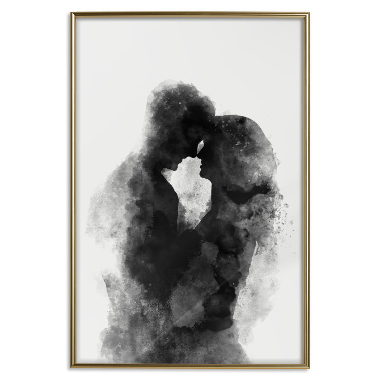 Poster Memory of a Kiss - black enamored couple in a watercolor motif 131996 additionalImage 21