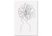 Canvas Print Flowers in hair - a linear woman silhouette with flower 132096