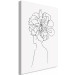 Canvas Print Flowers in hair - a linear woman silhouette with flower 132096 additionalThumb 2