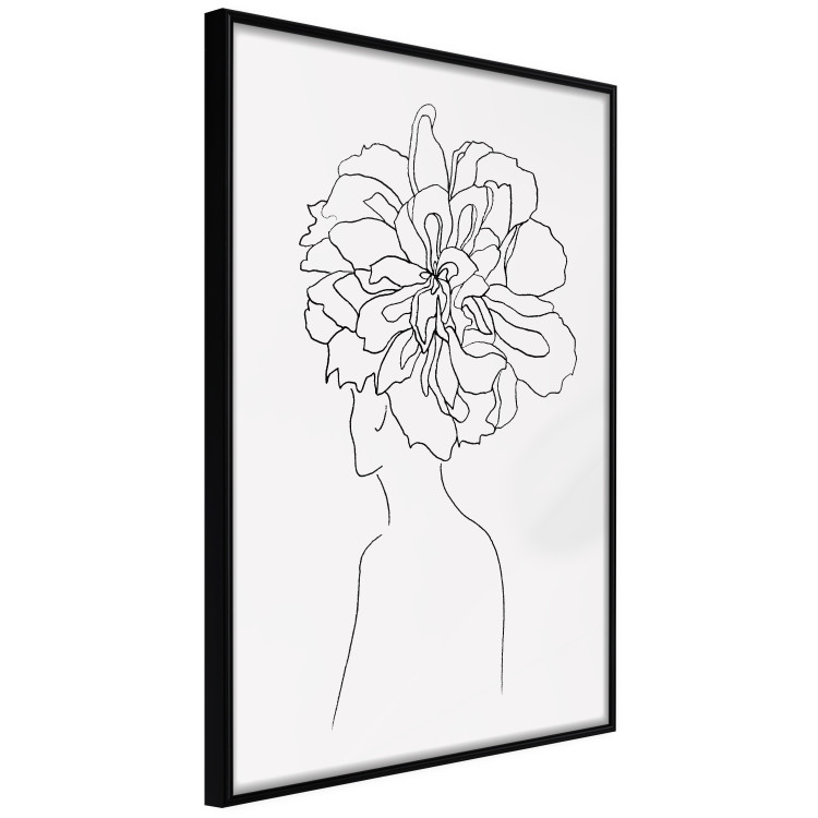 Wall Poster Center of Memories - abstract line art of a woman with flowers on her head 132196 additionalImage 11