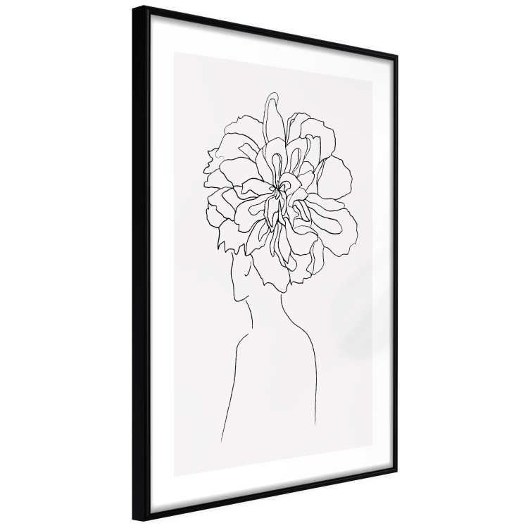 Wall Poster Center of Memories - abstract line art of a woman with flowers on her head 132196 additionalImage 8