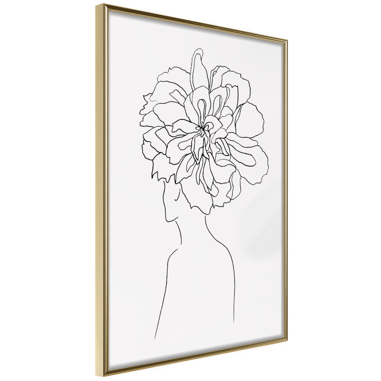 Wall Poster Center of Memories - abstract line art of a woman with flowers on her head 132196 additionalImage 12