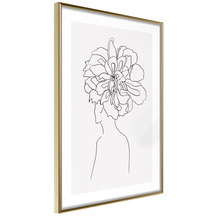 Wall Poster Center of Memories - abstract line art of a woman with flowers on her head 132196 additionalImage 7