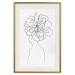 Wall Poster Center of Memories - abstract line art of a woman with flowers on her head 132196 additionalThumb 23