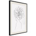 Wall Poster Center of Memories - abstract line art of a woman with flowers on her head 132196 additionalThumb 2