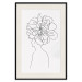 Wall Poster Center of Memories - abstract line art of a woman with flowers on her head 132196 additionalThumb 24
