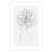 Wall Poster Center of Memories - abstract line art of a woman with flowers on her head 132196 additionalThumb 18