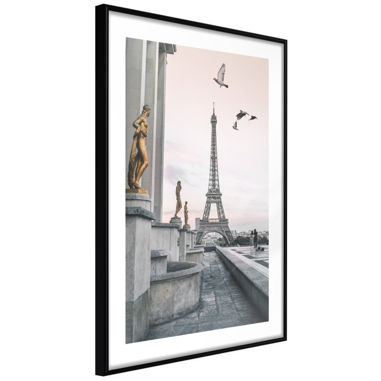 Wall Poster Flight to Freedom - structure with golden sculptures against the backdrop of the Eiffel Tower 132296 additionalImage 6