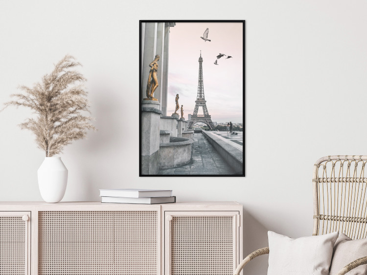 Wall Poster Flight to Freedom - structure with golden sculptures against the backdrop of the Eiffel Tower 132296 additionalImage 6
