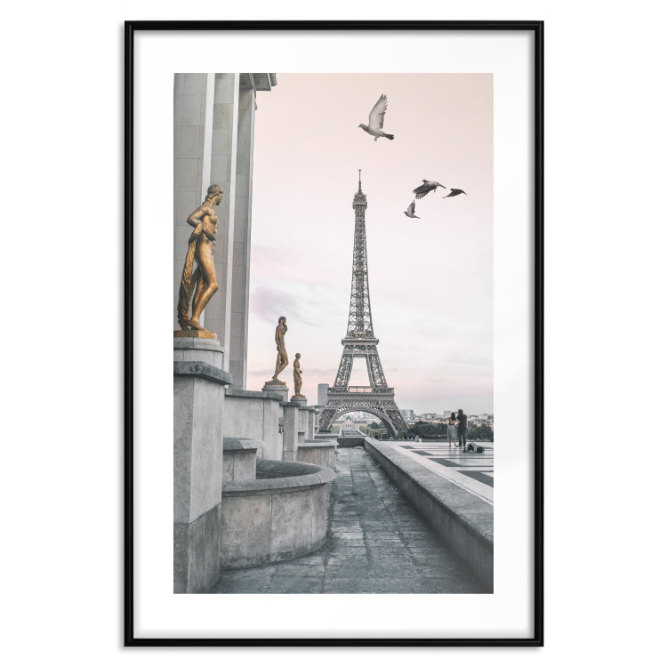 Wall Poster Flight to Freedom - structure with golden sculptures against the backdrop of the Eiffel Tower 132296 additionalImage 15