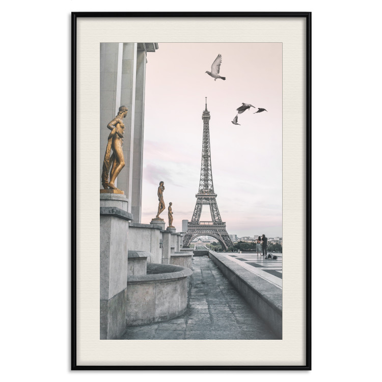 Wall Poster Flight to Freedom - structure with golden sculptures against the backdrop of the Eiffel Tower 132296 additionalImage 19