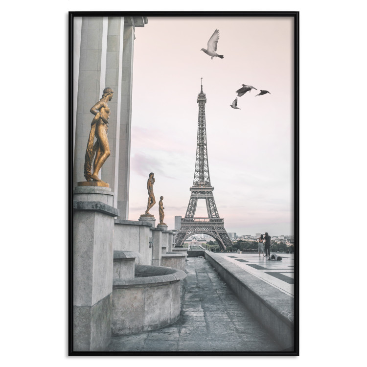 Wall Poster Flight to Freedom - structure with golden sculptures against the backdrop of the Eiffel Tower 132296 additionalImage 16