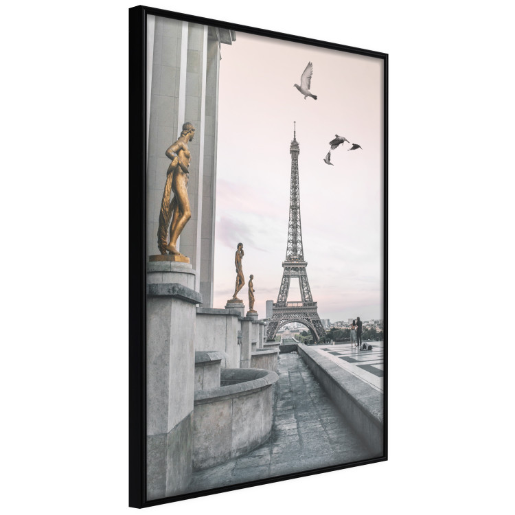 Wall Poster Flight to Freedom - structure with golden sculptures against the backdrop of the Eiffel Tower 132296 additionalImage 13