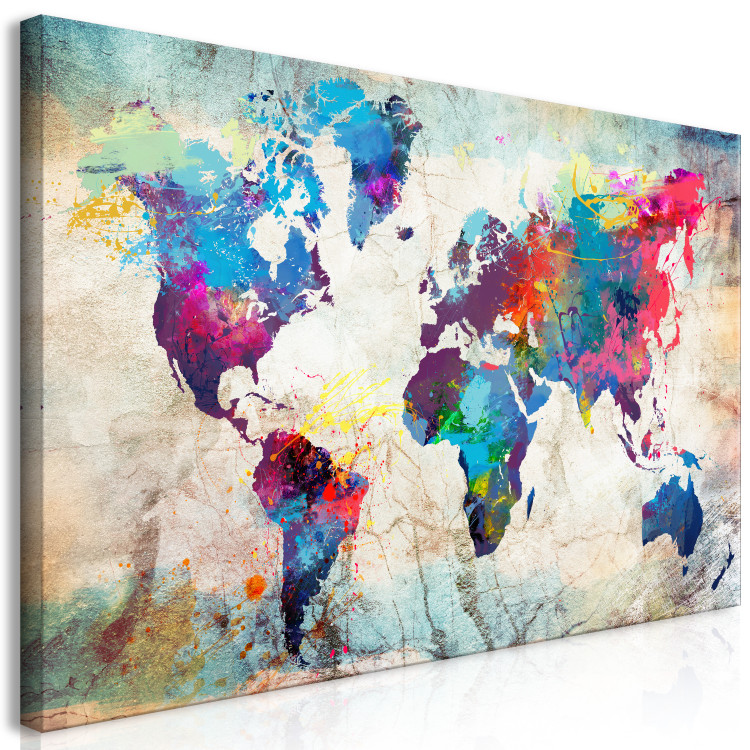 Large canvas print World Map: Colourful Madness II [Large Format] 132396 additionalImage 3